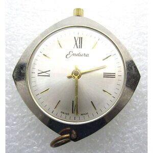 Vtg Endura Quartz WR Analog 33mm Dial Hand Wind Necklace Pendant Watch (G748)